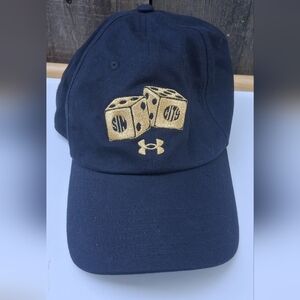 Under Armour Black Cap with Gold Dice Embroidery